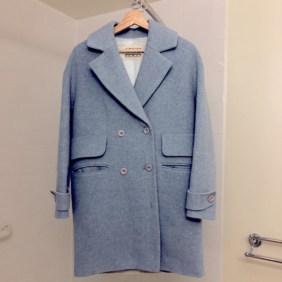 SOLD! Coiincos Blue Wool Coat - Picture 7 of 8